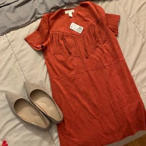 Western Red Suede F21 Dress